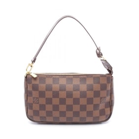 Louis Vuitton LOUIS VUITTON Pochette Accessoires Handbag Coated Canvas Leather Damier Women's Brown