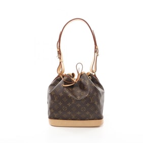 Louis Vuitton Petit Noe Shoulder Bag Coated Canvas Leather Monogram Women's Brown M46984