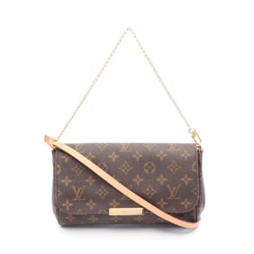 Louis Vuitton LOUIS VUITTON Favorite MM Handbag Coated Canvas Leather Monogram Women's Brown M40718
