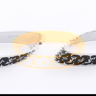 Louis Vuitton LOUIS VUITTON Bracelet Nanogram Enamel Bangle GP (Gold Plated) Women's Gold Black: Category: SizeLength: 16cm / 6.29''Category: DesignType: BangleColor: Black, GoldFinish: Gold platedGender: WomenCategory: GeneralBrand: Louis VuittonModel: M1576SSection: ConditionRanking: Rank AB Us