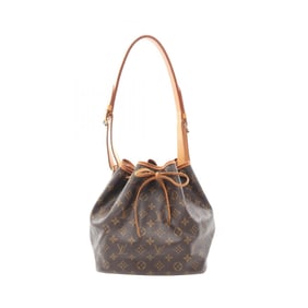 Louis Vuitton Petit Noe Shoulder Bag Coated Canvas Leather Monogram Women's Brown M42226