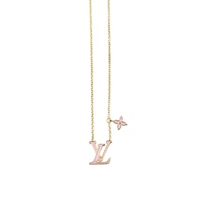 LOUIS VUITTON LV Iconic Enamel Necklace Pink Gold M01215 Monogram Flower