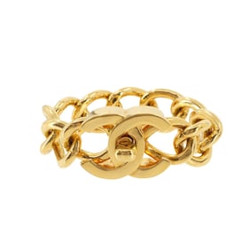 CHANEL Coco Mark Turnlock Chain Bracelet Gold 96P