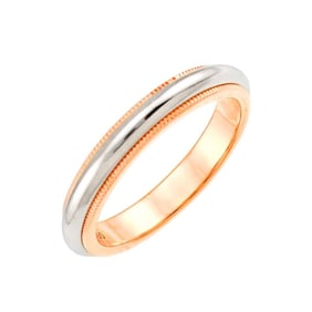 Tiffany & Co. Milgrain Band Ring Pt Platinum K18 PG 750 Together