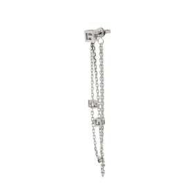 Gucci G Cube Earrings, K18WG White Gold 750, Dangle, One Ear Only, Pierced Earring