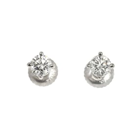 Tiffany & Co. Solitaire Diamond 0.22ctx2 H VS1-VS2 3EX Earrings Pt Platinum Stud Pierced