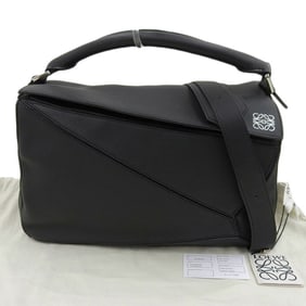 Like new LOEWE Puzzle Bag Medium 322 30 K74 Handbag Shoulder bag Leather Black