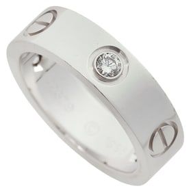 Like new Cartier Love Ring B40325 K18WG #52 Approx. size 12 3P diamonds and half 8.8g