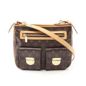 Louis Vuitton Hudson GM Monogram Shoulder Bag Coated Canvas Leather Women's Brown M40045