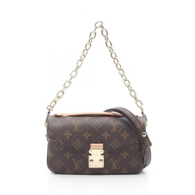 Louis Vuitton LOUIS VUITTON Pochette Metis EW Handbag Coated Canvas Leather Monogram Women's Brown
