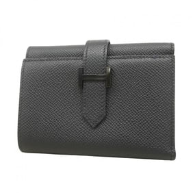 Hermes Tri-fold Wallet Bearn Combination Epsom Leather So Black B Stamp Men's Women's