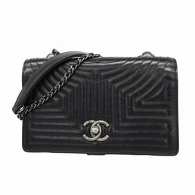 Chanel Shoulder Bag Chain Korean Garden Calfskin Black Women's