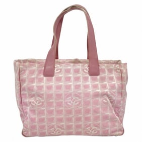 Chanel Tote Bag New Travel Nylon Pink Silver Women's P663153