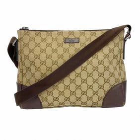 Gucci Shoulder Bag GG Canvas 114273 Beige Brown Women's P642151