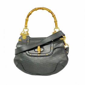 Gucci Handbag Bamboo Guccissima 159298 Leather Black Women's P561233