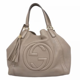 Gucci Tote Bag Soho 282309 Leather Grey Champagne Women's P593311