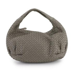 BOTTEGA VENETA Intrecciato Shoulder Bag Leather Grey 115653 Gunmetal Metal Fittings