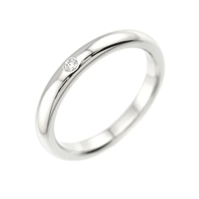 Tiffany & Co. Stacking Band Ring Diamond 1P Pt Platinum