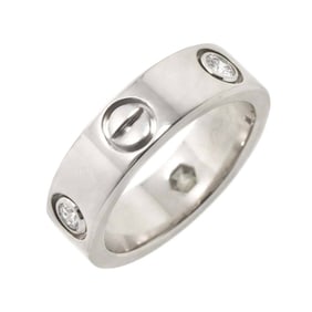 Cartier Love #49 Ring Half Diamond K18 WG White Gold 750