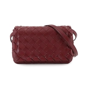 BOTTEGA VENETA Intrecciato Shoulder Bag Leather Bordeaux 609412
