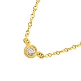 Tiffany & Co. By the Yard Diamond Necklace 40cm K18 YG 750 The