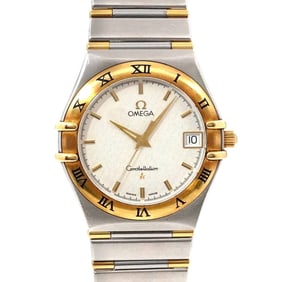 OMEGA Constellation Two-tone 1212 30 Men's Watch Date Ivory YG Yellow Gold Quartz