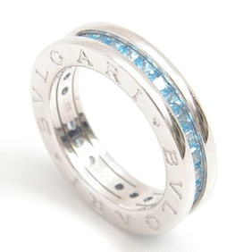 BVLGARI Women's B-ZERO1 Ring XS Blue Topaz White Gold 750WG