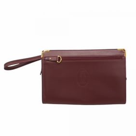 Cartier Clutch Bag Must Leather Bordeaux Men's P829628