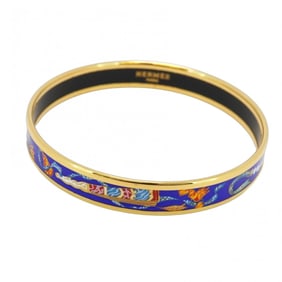 Hermes Bangle, Enamel PM, GP plating, Cloisonne, Gold, Black, Blue, Multicolor, Women's