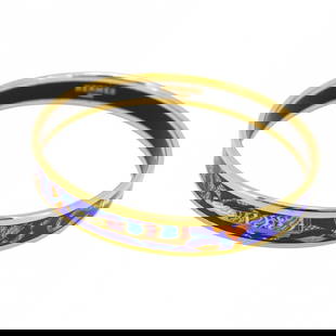Hermes Bangle, Enamel PM, GP plating, Cloisonne, Gold, Black, Blue, Multicolor, Women's: Category: SizeLength: 19cm / 7.48''Category: DesignType: BangleColor: Black, Blue, Gold, Multi-colorGender: WomenMaterial: Cloisonné/enamel, Gold platingCategory: GeneralBrand: HermesSection: Conditi