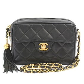 Chanel Women's Matelasse Chain Shoulder Bag Lambskin Black CHANEL