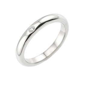 Tiffany & Co. Stacking Band Ring Diamond 1P Pt Platinum