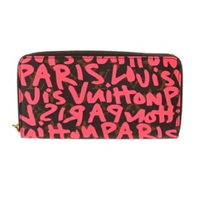 LOUIS VUITTON Louis Vuitton Monogram Graffiti Zippy Wallet Fuchsia M93710 Women's Canvas Long