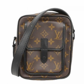 Louis Vuitton Shoulder Bag Monogram Macassar Listofer Wearable Wallet M69404 Black Brown Men's