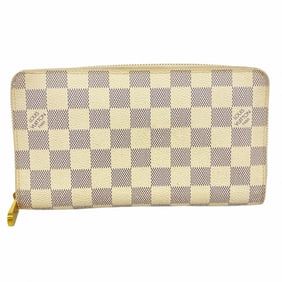 Louis Vuitton Long Wallet Damier Azur Zippy Organizer N60012 White Men's