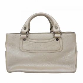 Celine Handbag Boogie Bag Leather White Silver Women's P644715