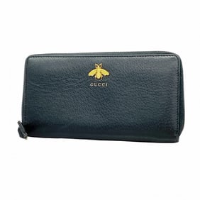 Gucci Long Wallet Animalier 523667 Leather Black Men's P656099