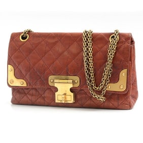 Chanel Women's Chain Shoulder Bag 2.55 Matelasse Double Flap Calf Red CHANEL