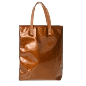 LOUIS VUITTON Louis Vuitton Reed MM Bronze M91143 Women's Monogram Vernis Handbag