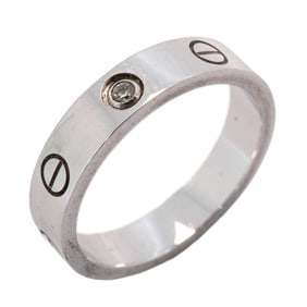 Cartier Ring Mini Love 1PD 18KWG White Gold Diamond #51 Ladies