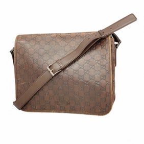 Gucci Shoulder Bag Guccissima 145844 Leather Brown Men's Women's P717456