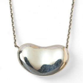 Tiffany Necklace Pendant Silver TIFFANY&Co. Elsa Peretti Bean Motif Width 2.0cm