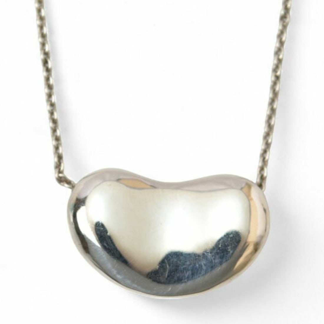 Tiffany Necklace Pendant Silver TIFFANY&Co. Elsa Peretti Bean Motif Width 2.0cm (1 of 6)