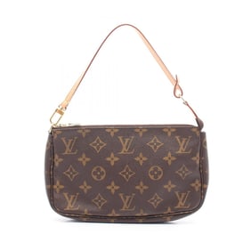 Louis Vuitton LOUIS VUITTON Pochette Accessoires Handbag Coated Canvas Leather Monogram Women's