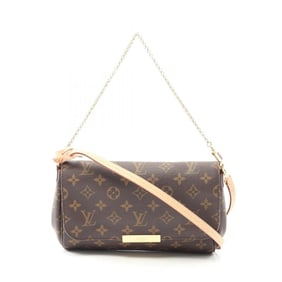 Louis Vuitton LOUIS VUITTON Favorite MM Monogram Handbag Coated Canvas Leather Women's Brown M40718