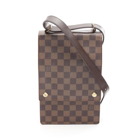 Louis Vuitton LOUIS VUITTON Portobello Damier Ebene Shoulder Bag Coated Canvas Leather Women's Brown