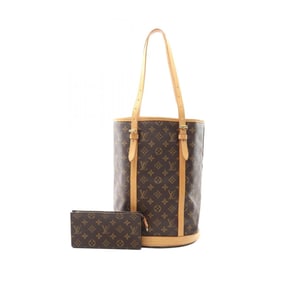 Louis Vuitton Bucket GM Shoulder Bag Coated Canvas Leather Monogram Women's Brown M42236