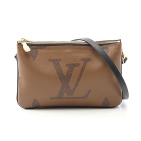 Louis Vuitton LOUIS VUITTON Pochette Double Zip Monogram Giant Reverse Shoulder Bag Coated Canvas
