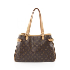 LOUIS VUITTON Batignolles Horizontal Shoulder Bag Coated Canvas Leather Monogram Women's Brown