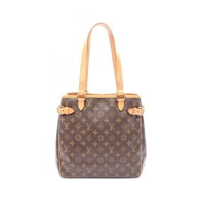 Louis Vuitton Batignolles Vertical Monogram Tote Bag Coated Canvas Leather Women's Brown M51153